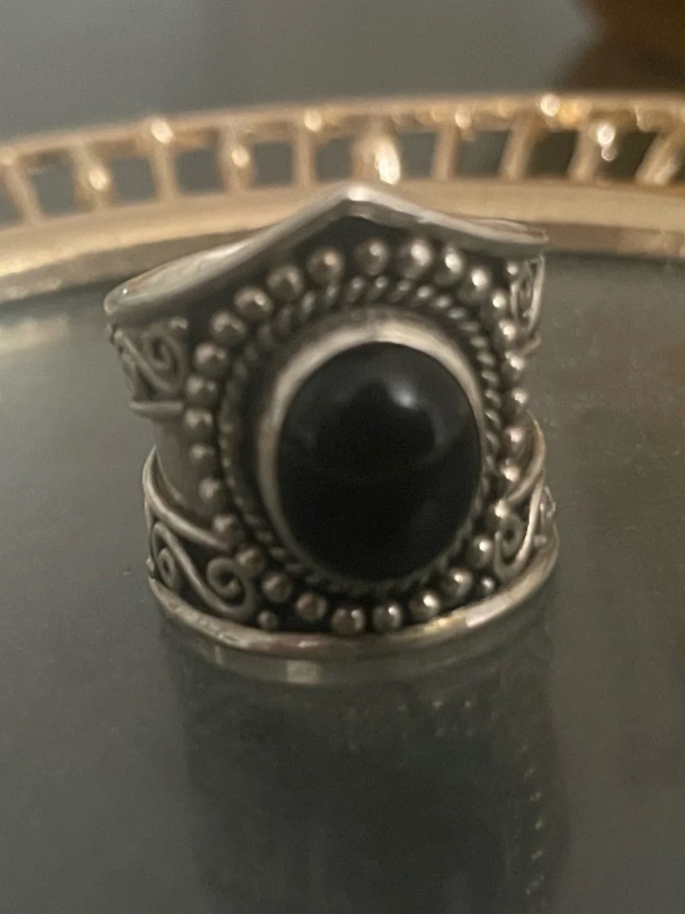 Natural Black Onyx Ring